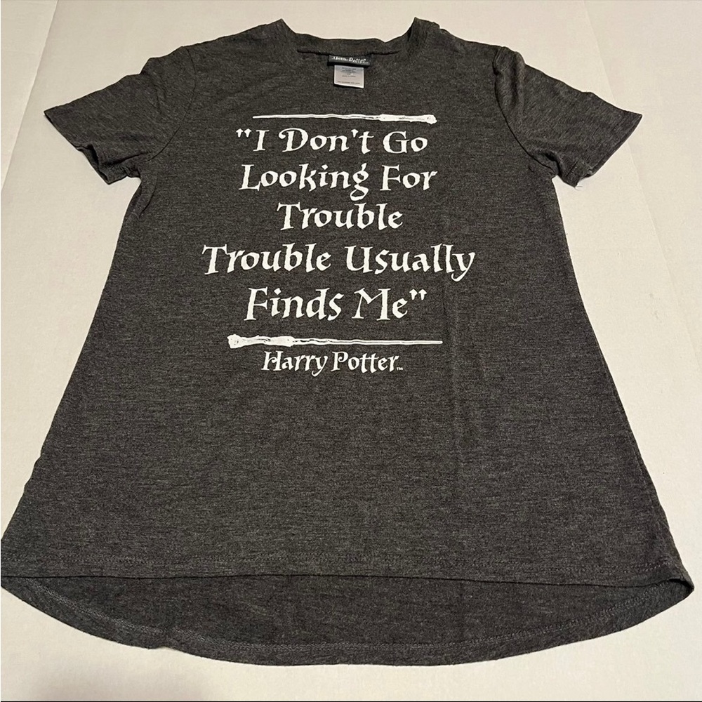 Harry Potter Womens Size XS Grey Gray Short Sleeve Canvas Shirt Graphic‎ Wizard